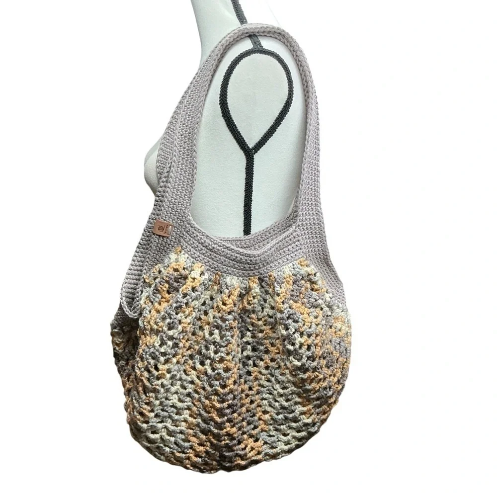 Large Crochet Mesh Market Bag Cotton and Acrylic Handcrafted‎ Handmade Reusable